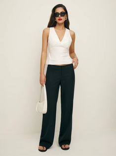 Vida Low Rise Pant Yacht Party Outfit, Styling Wide Leg Pants, Capsule Wardrobe Checklist, Style Wide Leg Pants, Low Rise Pants, Wide Leg Linen Pants, Swimwear Dress, Vintage Inspired Dresses, Evening Outfits