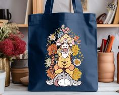 Winnie the Pooh Tote Bag,tote Natural Bag Bear, Gift for Her, Gift for Mama Bear,shopping Bag,classic Pooh Tote Bag - Etsy Cute Bear Design Bags For Gifts, Cute Bear Design Bags As Gifts, Cute Bear Design Bags For Gift, Classic Pooh, Bear Shop, Mama Bear, Winnie The Pooh, Gift For Her, Accessory Gift