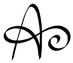 the letter a is made up of swirls