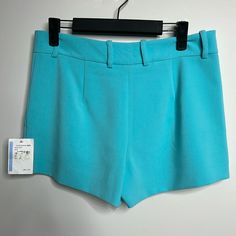 Diane Von Furstenberg Size 4 Blue Shorts Nwt Lay Flat Measurments Waist: 15.25” Length: 14” Non Stretch Non Smoking Home Mid-rise Shorts With Belt Loops For Work, Blue Shorts For Spring Workwear, High Rise Shorts For Spring Workwear, Chic Blue Short Bottoms, Chic High Waist Blue Shorts, Chic High-waisted Blue Shorts, Blue Workwear Shorts With Pockets, Blue Summer Shorts With Belt Loops, Blue Shorts With Belt Loops For Summer