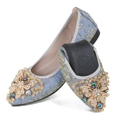 PRICES MAY VARY. Womens Ballerina Flats,use sequin cloth upper,non-slip rubber sole,Soft breathable microfiber inner lining production.womens flat shoes material is pliable and moves with the foot for a customized feeling fit. Women Wedding Flat Shoes,Decorated with Bowknot Rhinestones,Beautiful,Elegant and Fashionable,Pointed Toe Shoes Shape,it's Just Shiny Enough To Be Eye Catching Without Being Too Gaudy. Slip on Flats for Women Dressy Comfortable,can fold into a small size, perfect for your Luxury Embellished Ballet Flats For Formal Occasions, Luxury Ballet Flats With Crystal Embellishments For Party, Elegant Crystal Embellished Ballet Flats For Evening, Elegant Blue Party Flats, Elegant Embellished Gold Flats, Wedding Flat Shoes, Sparkly Flats, Mom Shoes, Flats For Women