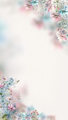 an abstract floral background with blue, pink and white flowers