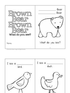 printable brown bear and bird worksheet for kids to practice their reading skills