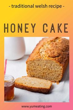 a loaf of honey cake sitting on top of a table