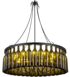 Meyda Tiffany - 158134 - 12 Light Chandelier - Tuscan Vineyard - Black Wine Bottle Lighting, Bottle Lighting, Wine Bottle Chandelier, Tuscan Vineyard, Bottle Chandelier, Drum Shade Chandelier, Antique Green, Diy Chandelier, Lighted Wine Bottles