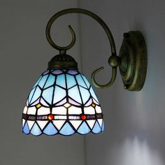 Artpad Turkish Style Mediterranean Sea Bracket Light Stained Glass Rustic Sconces Bedroom Aisle Bathroom Mirror Front Wall Lamp Glass Wall Lamp, Hallway Mirror, زجاج ملون, Rustic Sconces, Bracket Lights, Tiffany Stained Glass, Tiffany Glass, Wall Lamps Bedroom, Sconces Bedroom