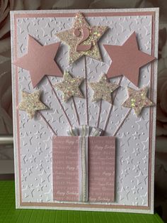 a birthday card with stars on it