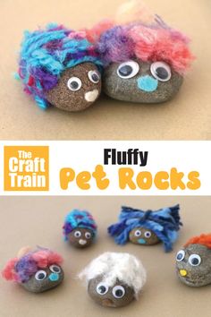 the craft train fluffy pet rocks are easy to make