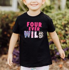 4th Birthday T-shirt, Jungle Birthday Gift Tee, Birthday Gift for Toddler, Four Ever Wild Tee, Birthday Gift Shirt for Toddler, Zoo Animals Toddler Shirt HOW TO ORDER: 1. Please, Check and Review all Photos and Size Charts (The V-necks are Women's Size, and the other styles are Unisex) 2. Choose Your T-Shirt Color/Size (You can see youth, toddler and baby options in the same drop-down menu) 3. Choose Your Quantity as much as you want. 4. Click "Add To Cart". For multiple items go back to the listing and repeat the steps. *T-SHIRTS QUALITY: The T-Shirts are relax fitted. Heather colors are cotton/poly blend. Solid colors are 100% cotton. * PROCESSING & SHIPPING: Processing time is 1-2 Business days. First Class Shipping is 2-5 days (after processing time). *CARE INSTRUCTION: Wash items insi Toddler Birthday Gifts, Zoo Birthday, Birthday Kids, Birthday Boy Shirts, Boy Shirt, Toddler Birthday, Birthday Tshirts, Birthday Tee, Kids Birthday Gifts