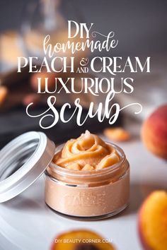 DIY Luxe Peach & Cream Exfoliant Recipe Diy Essentials, Peaches Cream, Gentle Exfoliator, Diy Homemade, Face Scrub, Skin So Soft, Skin Treatments, Diy Beauty