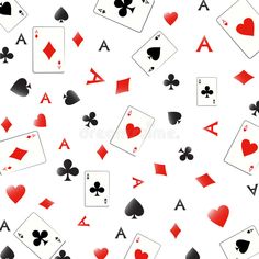 playing cards with hearts and spades on white background stock photo - image 34987