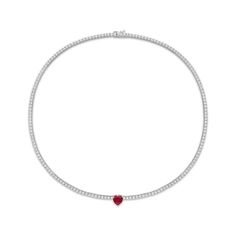 Drape your neck in the effortless elegance of this gorgeous choker necklace. Sterling silver A heart-shaped lab-created ruby glimmers at the center Round-cut white lab-created sapphires encircle the design 15-inch chain with box clasp Ruby Choker Necklace, Ruby Choker, Girl Accessories, White Lab, Box Clasp, Effortless Elegance, Accessories Jewelry Necklace, Necklace Sterling Silver, Girls Accessories