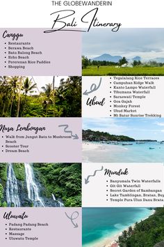 the top ten things to see in bali, malaysia and other countries with text overlaying