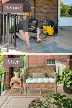 Ready to makeover your small porch on a budget?! With these simple hacks you can really spruce up your curb appeal and welcome guests with your cozy front porch makeover. Small Front Porch Makeover, Porch Makeover On A Budget, Storm Door Makeover, Porch On A Budget, Small Porch Decor, Cozy Front Porch, Front Porch Flower Pots, Small Porch Ideas, Small Porch Decorating