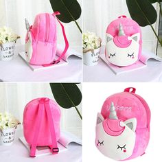 Unicorns hold a special place in the hearts of people of all ages, capturing the imagination and delighting everyone who encounters them. Surprise your little ones with this irresistibly cute pink unicorn backpack, designed to charm and enchant them. Young kids will instantly fall in love with this backpack and won't want to leave home without it. Give them the unparalleled joy of carrying a unicorn on their back, making everyday adventures magical. Why You'll Love It Cute design: Who doesn’t love unicorns? No one. The closed eyes, horn, and ears of the backpack are too adorable to skip on. Multipurpose bag: Use this cute mini backpack as a school, college, or picnic bag for your essential items. With one main and one exterior front pocket, the bag has enough space to keep necessary things Cute Unicorn Print Backpack For Back To School, Cute School Backpack With Unicorn Print, Cute Pink Backpack With Unicorn Print, Pink Unicorn Print Bag For Everyday Use, Pink Unicorn Print Backpack, Pink Kawaii Backpack Gift, Pink Unicorn Print School Bags, Cute Travel Bags With Unicorn Print, Cute Pink Unicorn Print Bags