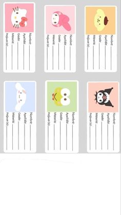 an image of some stickers with animals on them and the numbers in each one