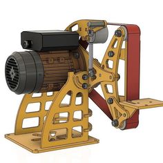 an image of a machine that is being built with wood and metal parts on it