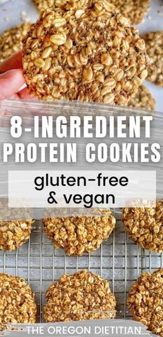 the 8 ingredient protein cookies gluten - free and vegan are ready to be eaten