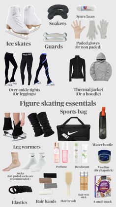 Figure Skating Essentials, Ice Skating Essentials, Skating Essentials, Ice Skating Bag, Ice Skating Accessories, Figure Skating Accessories, Skating Accessories, Synchronized Skating, Dove Deodorant