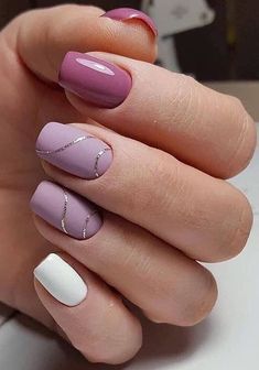 Square Nail Designs, Short Square Nails, Purple Nail, Her Nails, Pretty Nail Art Designs, Cute Gel Nails, Fancy Nails, Chic Nails, Short Acrylic Nails