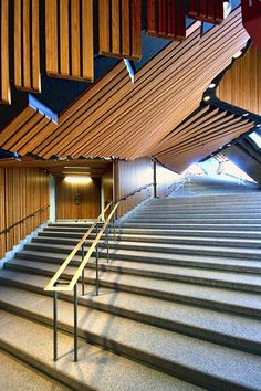 the stairs are made of wood and metal