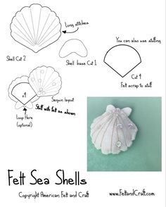 the instructions for how to make a felt sea shell