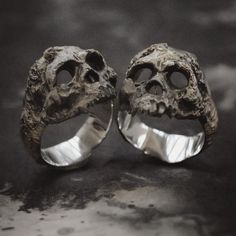 Mens Halloween, Gothic Men, Fancy Accessories, Skull Rings, Biker Rings, Gothic Steampunk, Skull Jewelry, Men Jewelry, Skull Ring