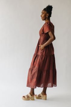 This stunning burgundy maxi dress will have you turning heads. With its eyelet detailing and flattering silhouette, you'll feel confident and stylish all day (and night) long. Perfect for date night or a special occasion. Don't forget to pair it with your favorite heels for the complete look. Details self/lining: 100% polyester Fabric Care Guide Here Sizing & Fit Measurements are approximate and taken while laying flat across the front. Not doubled. small: bust = "; waist = "; length = " medium: Brown Bohemian Floor-length Maxi Dress, Bohemian Brown Floor-length Maxi Dress, Burgundy Dress Cotton Poplin, Ruffled Denim Jacket, Burgundy V-neck Maxi Dress, Luxury Rayon V-neck Maxi Dress, Burgundy Maxi Dress, Wrap Sweater Dress, Velvet Midi Dress