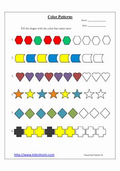 the color patterns worksheet for children to learn how to make them look like they are