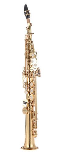 a gold colored saxophone on a white background