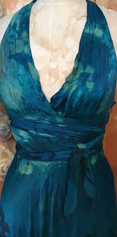 Plenet Blue Silk Halter Dress Size Petite/ Small Hand Dyed Tie - Etsy Halter Wedding, Forest Dress, Boho Mother, Silk Halter Dress, Blue Halter Dress, Boho Chic Wedding Dress, Chic Wedding Dresses, Beach Wedding Dress Boho, Boho Chic Wedding