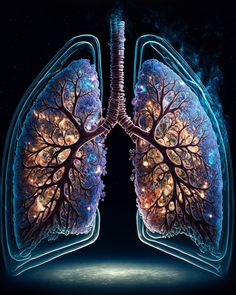 an image of the lungs and their functions in the human body, as well as trees