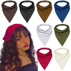 PRICES MAY VARY. Comfortable and Soft: Our boho hair scarf headbands feature a triangular scarf design and are crafted with a blend of cotton and polyester.ensuring a comfortable, soft, non-slip, and stretchy fit. They are gentle on your head, even during extended wear, ensuring a pleasant experience throughout the day. Convenient and Easy to Wear: These headbands for women are not only stylish but also practical. They stay in place all day, putting on and taking off these headbands is hassle-fr Trendy Festival Headscarf In Headband Shape, One Size Fits Most Headband Headscarf, Bohemian Adjustable Headscarf With Matching Headband, Solid Color Headscarf Shaped As Headband, Casual Beach Headband Scarf, Bohemian Cotton Headscarf One Size, Bohemian Cotton Headscarf Styled As Headband, Bohemian Bandana Headband, Scarf Headbands