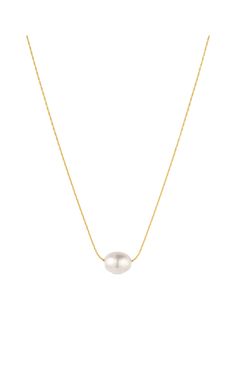 Isla Pearl Necklace MARYSIA Snake Chain Necklace, Pendent Necklace, Gold Pearl, Snake Chain, Rhodium Plated, Freshwater Pearls, Pearl Necklace, Chain Necklace, Gold Plate