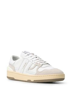 Lanvin Clay Leather low-top Sneakers - Farfetch Tone Calves, Lanvin Sneakers, Running Sneakers Women, The Tongue, White Beige, Running Sneakers, Leather Design, Running Women, Lanvin