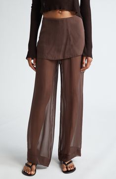 Paloma Wool Archive Layered Silk Trousers | Nordstrom Brown Set Outfit, Modern Egyptian Fashion, Inspo Fits, Sheer Pants, 2024 Wishlist, Summer Wardrobe Essentials, Future Wardrobe, Paloma Wool, Pant Trends