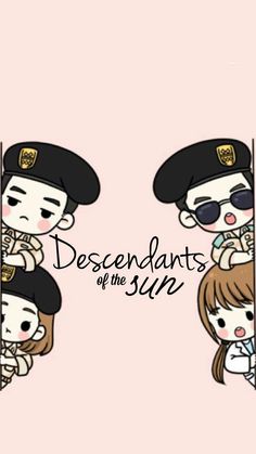 three people in police uniforms with the caption desendants of the sun