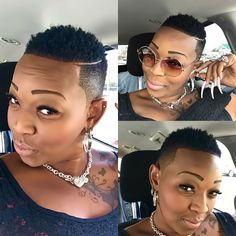 Brush Cut For Black Women, Natural Short Cuts, Faded Haircut, Tapered Natural Hair Cut, Haircut Ideas Trendy, Short Fade Haircut, Black Hair Cuts