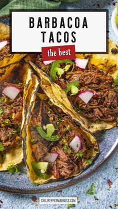 Loaded with flavorful, tender shredded beef, these barbacoa tacos feature meat that's been seasoned with chilies and spices and cooked low and slow until it melts in your mouth. Machaca Beef, Barbacoa Tacos, Chili Pepper Recipes, Homemade Hot Sauce, Barbacoa Beef, Spicy Chicken Recipes, Beef Tacos, Beef Cheeks, Dried Peppers