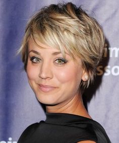 Shaggy Pixie Cuts, Shaggy Pixie, Short Shag Hairstyles, Kaley Cuoco, Short Blonde