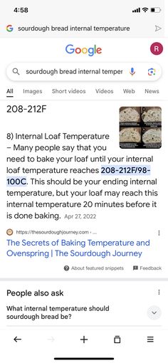 an iphone screenshot shows the screen with text and images on it, including bread