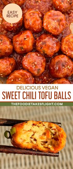 delicious vegan sweet chili tofu balls are the perfect appetizer for hot dogs