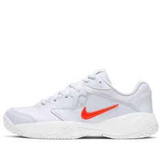 (WMNS) Nike Court Lite 2 'Grey Bright Crimson' AR8838-005 (SNKR/Low Top/Women's/Tennis Shoe) Nike Court Lite 2, Nike Court Lite, Womens Tennis Shoes, Stylish Sneakers, Tennis Shoes, Low Top, Perfect Pair, Grey And White, Nike Women