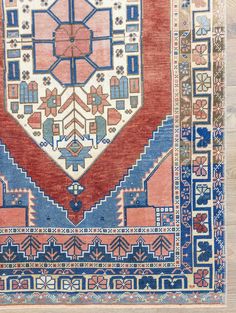 "Hand-knotted 1970s Vintage and Traditional Fine Turkish Oushak Handmade Wool Rug Runner. Origin: Oushak / Turkey  Size: 4'2\"x7'6'' feet  /   126x230 cm Colors: Red, blue, pink, brown, beige, green Age: About 50 years old Material: 100% Organic wool  Condition: Very Good Pile: Low Pile  Design: Oriental Medallion  Care: Only Dry Cleaning Item Code: M2402 FREE and FAST SHIPPING with via Fedex or USPS and ITEM WILL BE DELIVERED within 3 or 5 business days. ACCEPTED PAYMENT: ETSY PAYMENTS and PAYPAL THIS RUG WASHED and CLEANED PROFESSIONALLY,READY TO USE.SPOT CLEAN USING THE BLOTTING TECHNIQUE,USING A DAMP CLOTH.TAKE TO A PROFESSIONAL CLEANER IF THE RUG REQUIRES A DEEPER CLEAN. PLEASE NOTE THAT THE COLORS OF THE RUG MAY APPEAR DIFFRENTLY DEPENDING ON THE LIGHTING IN YOUR HOME.ALSO THE COLORS Stylish Room Decor, Cleaning Items, Vintage Traditional, Trendy Home Decor, Turkey Size, Rustic Farmhouse Decor, Interior Trend, Traditional Rug, Handmade Wool Rugs