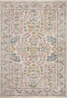 Rifle Paper Co. x Loloi Provence PRO-02 Floral / Botanical Area Rugs | Rugs Direct Room Rugs Ideas Bedrooms, Bedroom Rugs Under Bed King, Parisian Rug, Bedroom Rugs Under Bed, Provence Decor, Twin Nursery Room, Rugs In Bedroom, Provencal Decor, Twin Nursery