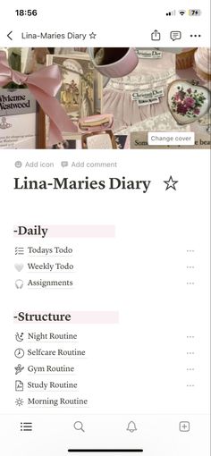 an iphone screen showing the line - marties diary on it's display page