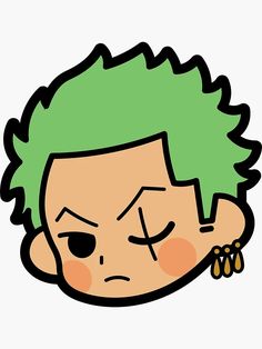 "Roronoa Zoro Chibi Sticker One Piece" Sticker for Sale by Vesperune | Redbubble Zoro Painting Ideas, Roronoa Zoro Sticker, One Piece Doodle Art, Zoro Doodle, Roronoa Zoro Cute, One Piece Doodle, Zoro Chibi, Chibi One Piece, Zoro Sticker