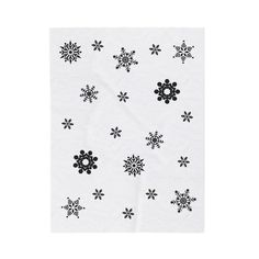 black and white napkins with snowflakes on them