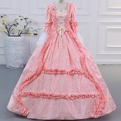 Cinderella Vintage Princess Colonial Period Dress All Costume Victorian Rococo Vintage Cosplay Performance Party Halloween 3/4-Length Sleeve Halloween 2024 - $139.99 Period Dress, Vintage Princess, Rococo, Length Sleeve, Cinderella, Halloween Party, Ball Gowns, Halloween