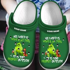 Get your product: Personalized Grinch And Dog Crocs Classic Clogs Shoes
1. PRODUCT INFORMATION:

Incredibly light and fun to wear.
Water-friendly and buoyant; weighs only ounces.
Ventilation ports add breathability and help shed water and debris.
Easy to clean and quick to dry.
Upper: Croslite.
Lining: Croslite.
Sole: Croslite.
2. SIZE CHART:
3. RETURN:
We will gladly issue you a replacement item or issue a refund back to your original form of payment for any of the following reasons:
You receiv Shoe Crocs, Crocs Ideas, Crocs Outfit, Crocs Slippers, Crocs Clog, Versatile Shoes, Crocs Clogs, Crocs Classic Clogs, Effortless Fashion